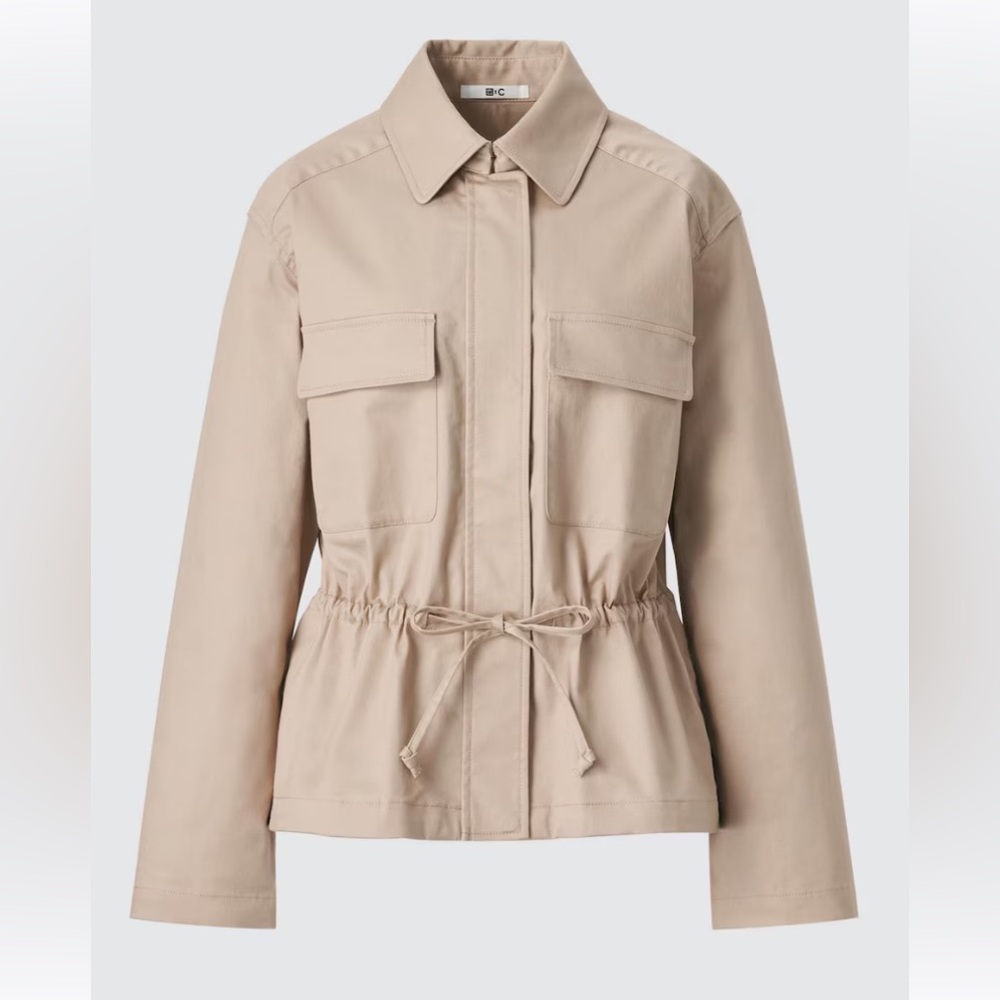 Uniqlo Drawstring Jacket. Beige. Size S